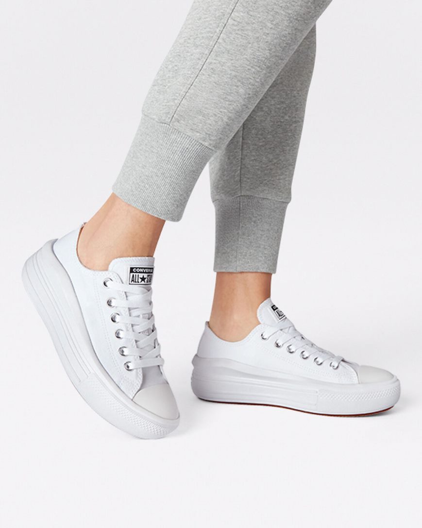 Topanky Na Platforme Converse Chuck Taylor All Star Move Nizke Damske Biele | SK IWPA110